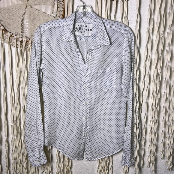 Frank & Eileen Ditzy Floral Long Sleeve Linen Button Front Shirt Size XS - Picture 4 of 10